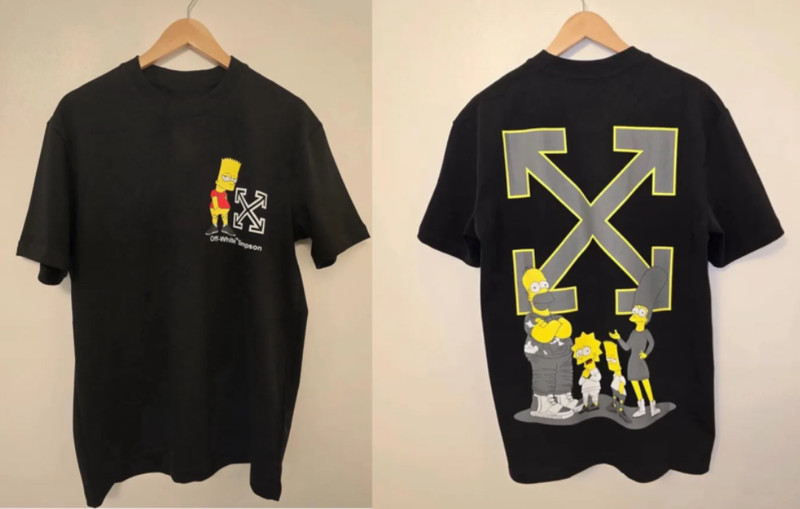 Off-White Black Crew Neck Tee Reprint Mens Streetwear Graphic T-Shirt S-5XL