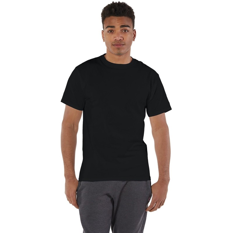 6 Pack Champion Men's Heavyweight Short Sleeve Crew Neck Tag Free T-Shirt