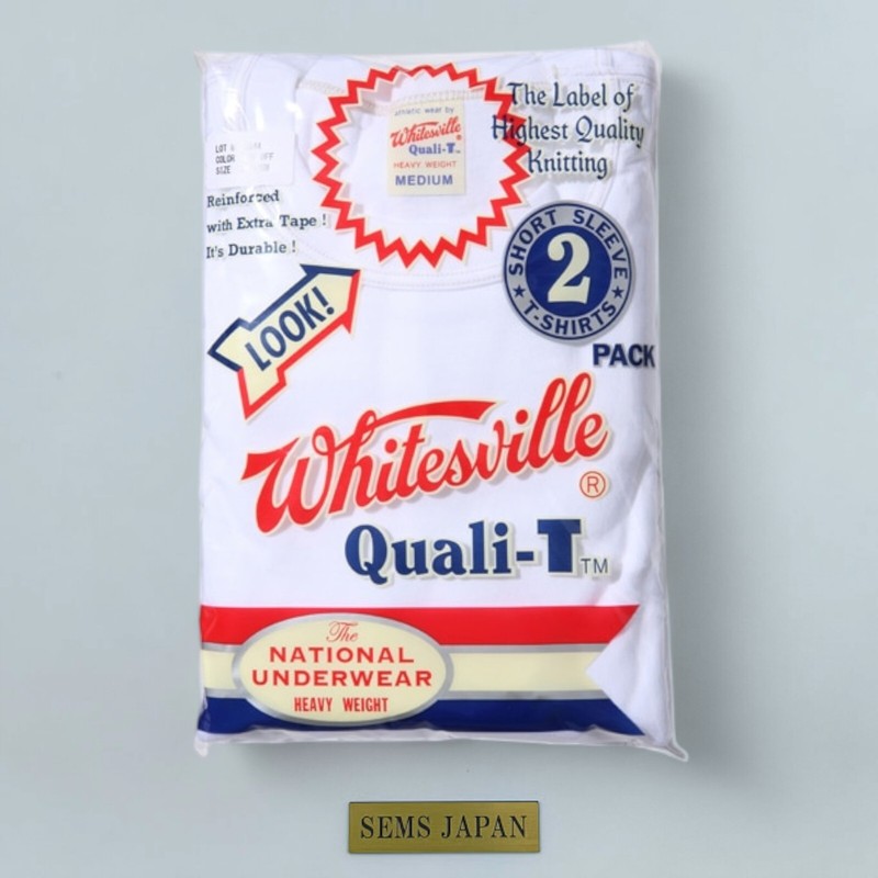WHITESVILLE 2-PACK T-SHIRT WV73544 White Black Toyo Enterprise MADE IN JAPAN