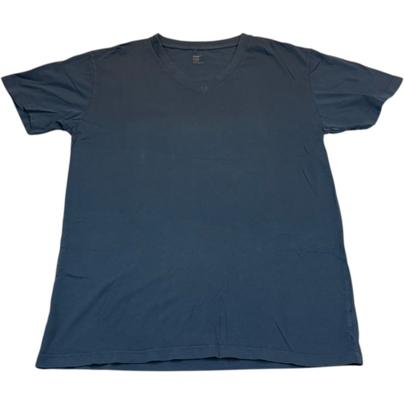 GAP Men's Size Small Blue Short Sleeve V-Neck Plain Tee Solid Flat Front