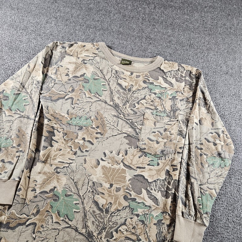 Vintage Spartan Realtree Long Sleeve Camo Pocket Shirt 80s Made In USA Size S gallery