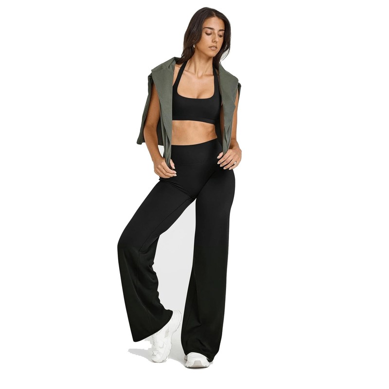 Straight Leg Workout Pants for Women No Front Seam High Waist Stretch Casual ... gallery