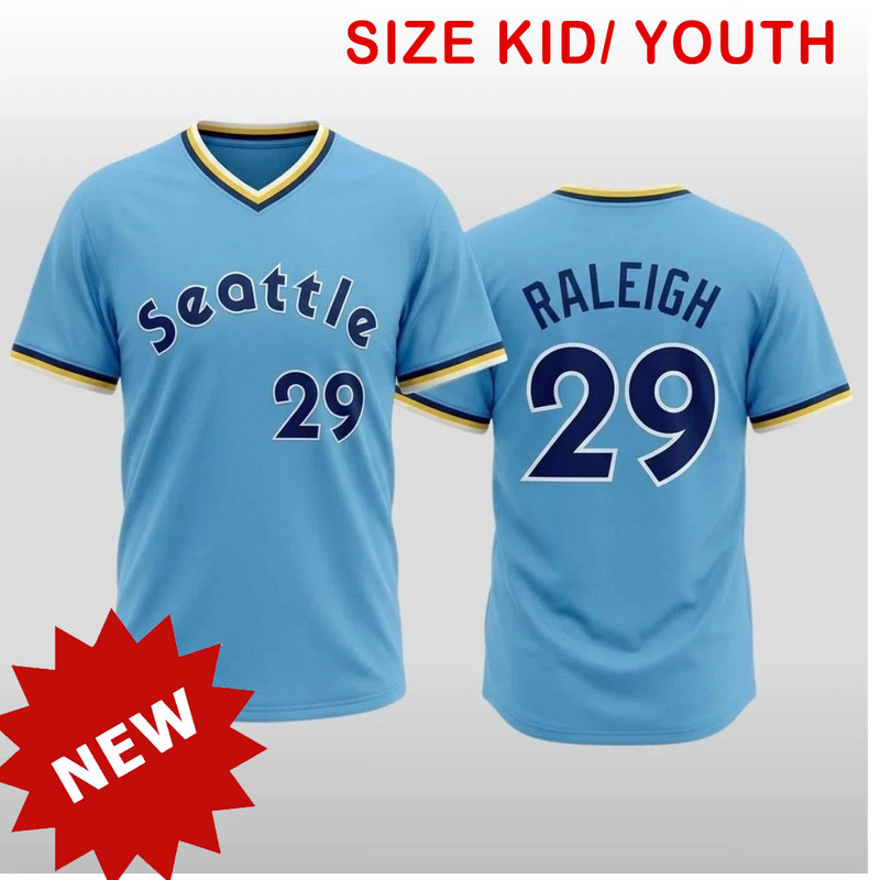 Seattle 2026 Cal Raleigh V Neck Jersey Baseball All Size H05
