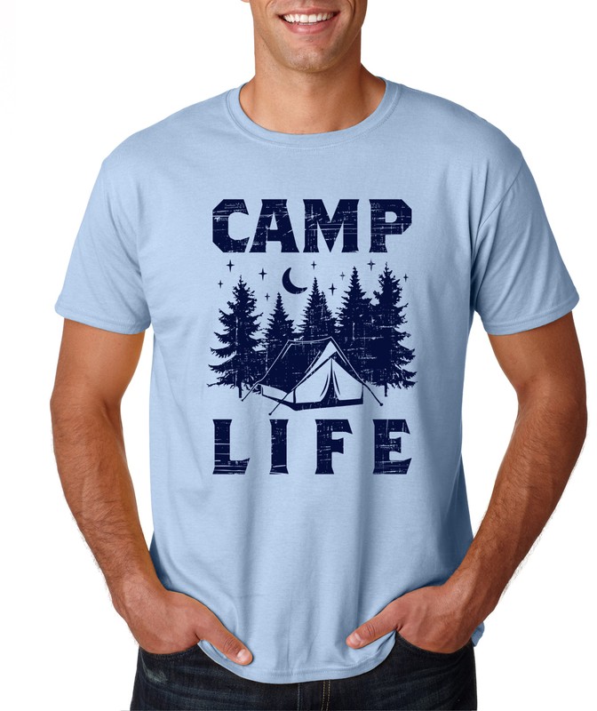 CAMP LIFE outdoors hiking tent camping lifestyle vacation cabin woods T-Shirt