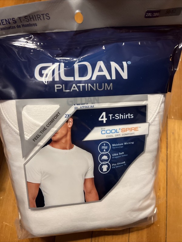 Gildan Premium Men’s T-Shirt Undershirt 4 PACK 2x(50-52)