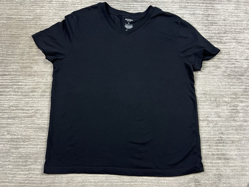 Arizona Jean Co Shirt Mens XL Black Short Sleeve V-Neck Cotton Blend