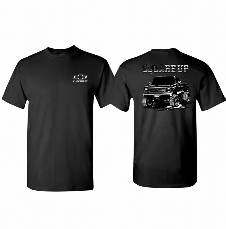 Chevrolet Square Body Square Up Double Sided Truck Tribute Graphic Tee Shirt