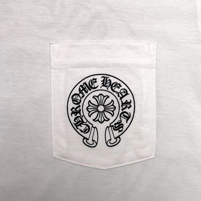 Chrome Hearts Horseshoe Logo Pocket Short Sleeve Tee Shirt White Black gallery