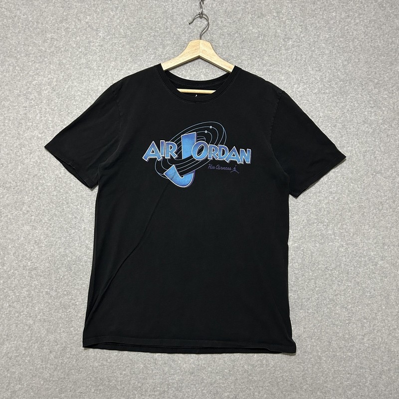Jordan Shirt Mens L Black Air Jordan His Airness Graphic Basketball Tee Logo