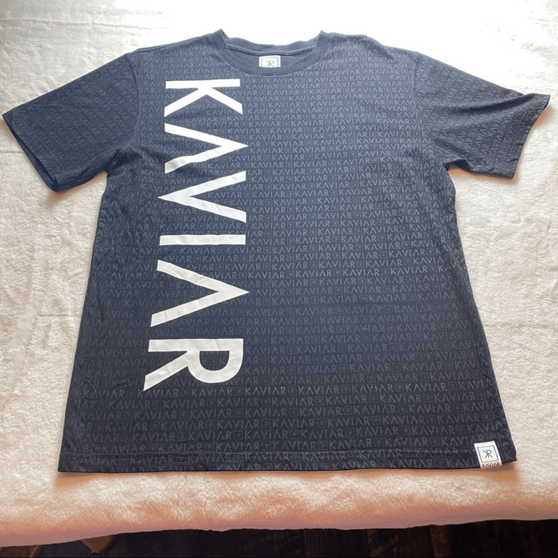 Kaviar Oak and Marble Private Label Black T-Shirt Size Large