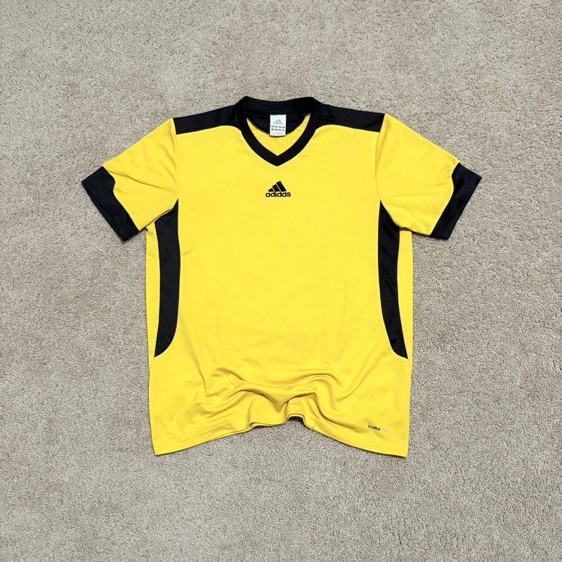 Vintage Adidas Soccer Jersey Tee Y2K Center Logo Football Kit Shirt Rare