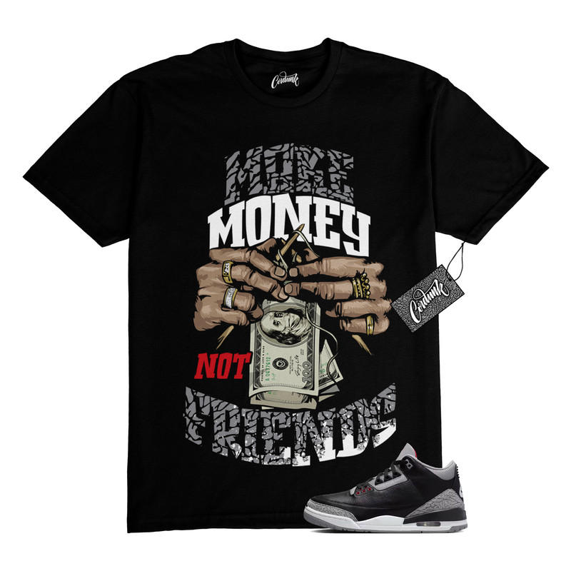 3 Cement Fire Red Cement Grey Elephant Print White Black T Shirt to Match MM