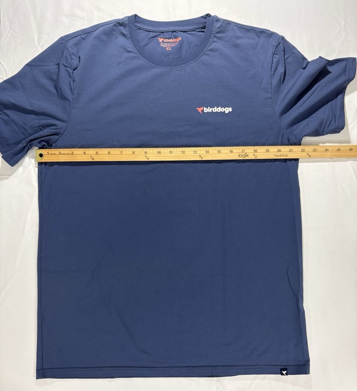 Birddogs Graphic Tee Mens XL Blue Short Sleeve Shirt Crew Stretch Spell Out Logo gallery