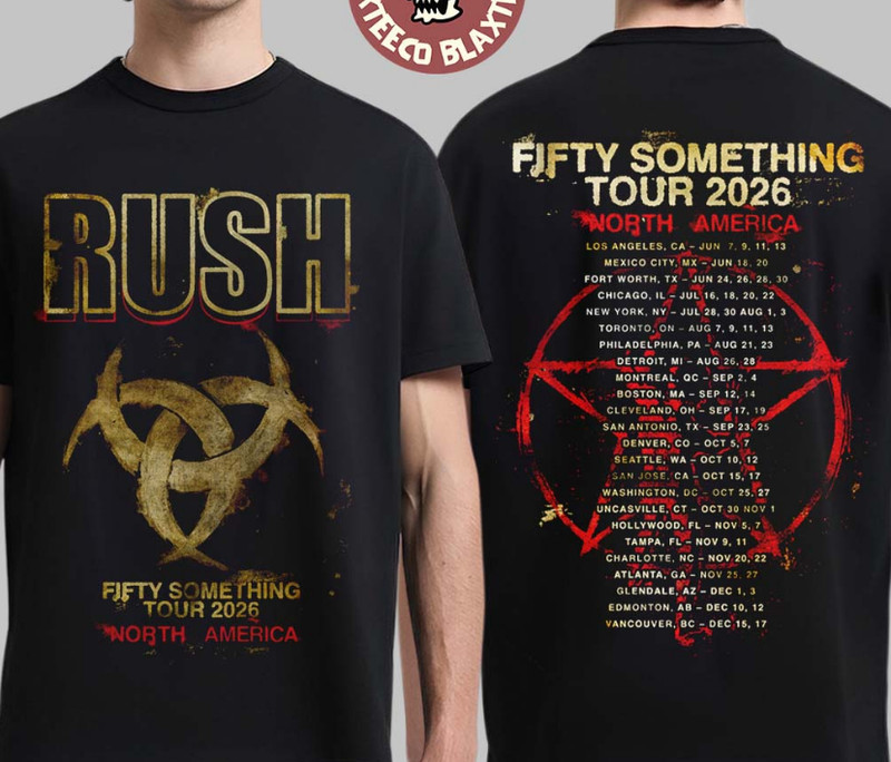 Rush Fifty Something Tour 2026 Merch Rush Stage Logo Tour T-Shirt