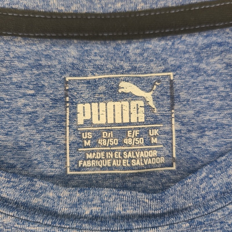 Puma Shirt Mens Medium Blue Athletic Gym Short Sleeve Casual Comfort gallery