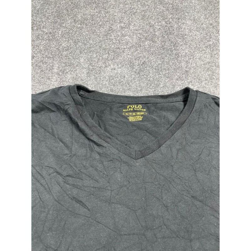 Men's Black Full Sleeve V-Neck Ribbed Cuff Pull Over Casual T-Shirt Size XL gallery