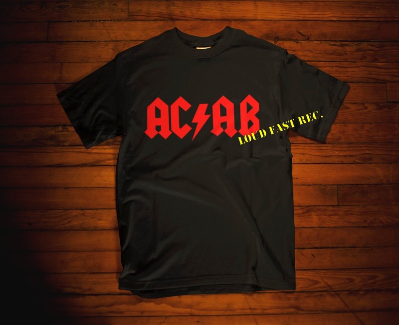 AC AB SKINHEAD T SHIRT OI! MUSIC ROCK BAND LOGO PARODY Size S,M,L,XL,2X,3X 4X 5X