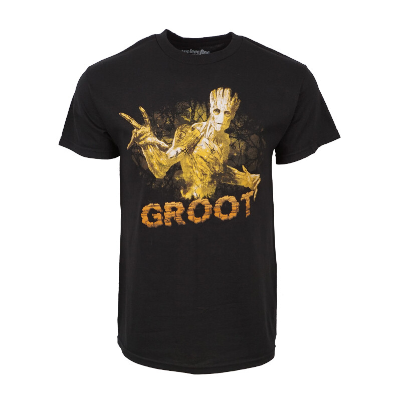 MARVEL GROOT MENS BLACK T SHIRT