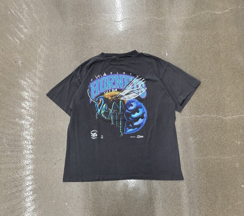 Vintage Charlotte Hornets NBA Salem Sportswear Big Logo 1991 T Shirt Size XL