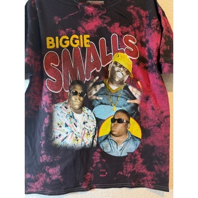 BIG Biggie Smalls King of New York Hip Hop Collage Rap Tie Dye T-Shirt Sz Small gallery