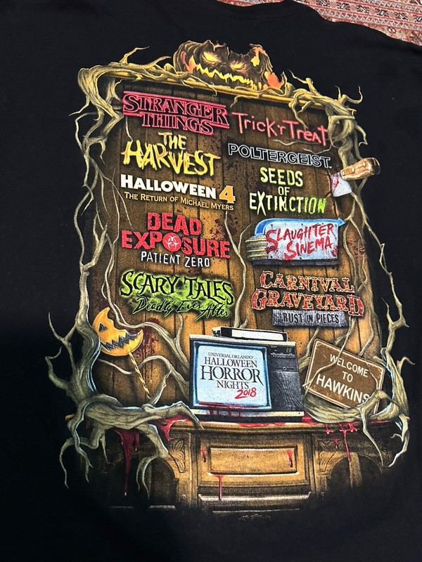 Halloween Horror Nights Size Large XL 2018 Stranger Things Men’s Shirt Vintage