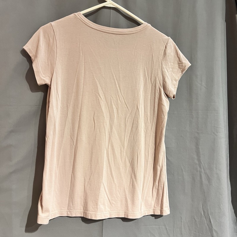Tahari Essentials Crew Neckline soft pink t-shirt Size Medium TG2074 gallery