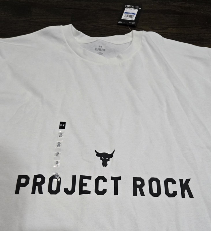 New Under Armour Project Rock Loose White T-Shirt Men's Size XL 1386892-100 gallery