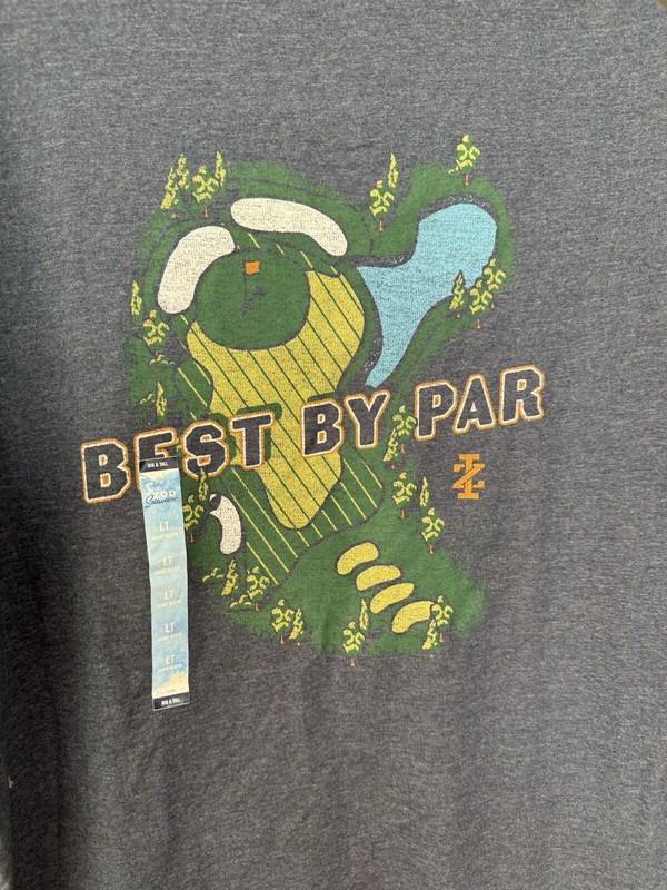 IZOD Saltwater T-Shirt Golf Best By Par Blue Short Sleeve Size LT Graphic New gallery
