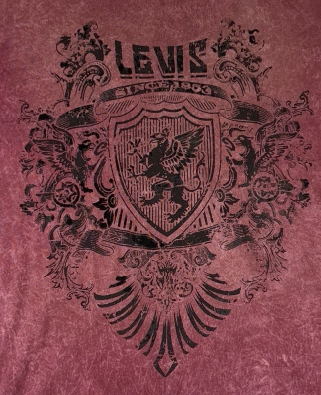 Levi’s Graphic T Shirt Men’s Large Crest Shield Logo Acid Wash Grunge Y2K Logo