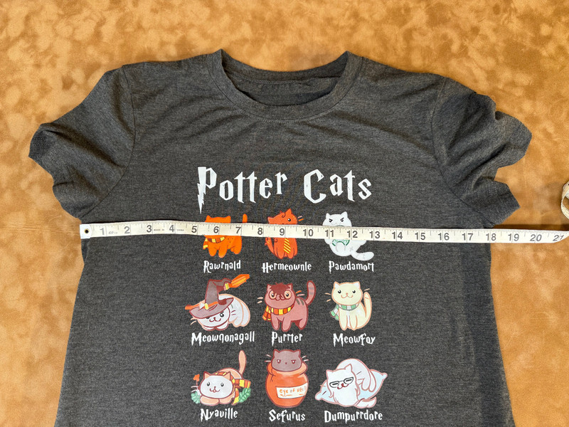 POTTER CATS Medium Gray T-shirt -Great Kitten Gift Idea -Double Stitched Quality gallery