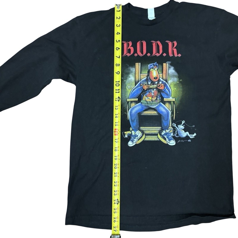 Snoop Dogg BODR Bacc On Death Row Black Long Sleeve Graphic T-Shirt Mens Medium gallery