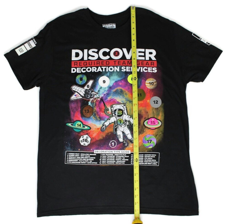 Private Label Space Shuttle Raised Emblems Short Sleeve Black T-Shirt Men's Sz L gallery