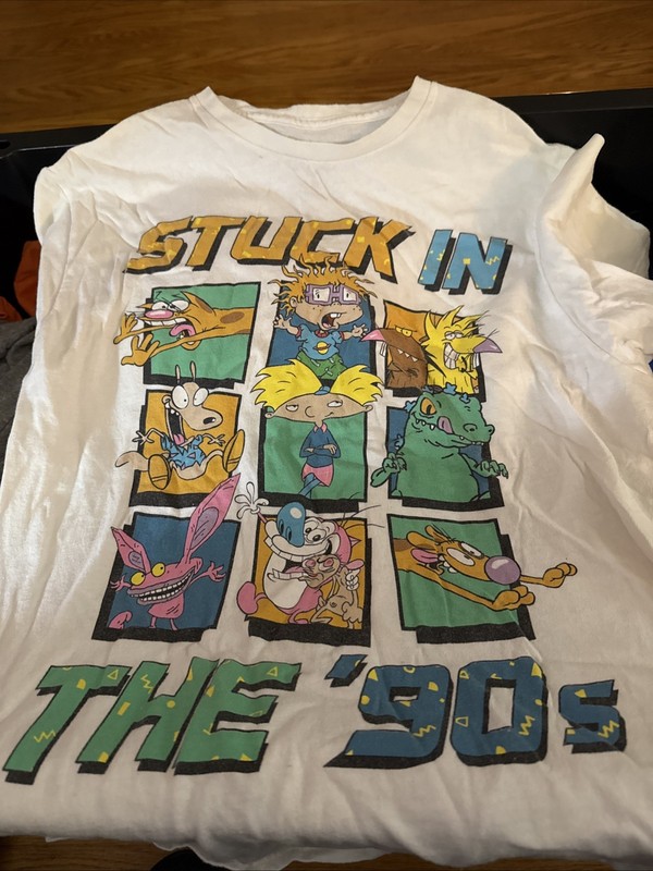 Nickelodeon Stuck in the 90s Cartoon T Shirt Size Medium 2018 Viacom Rn#71868