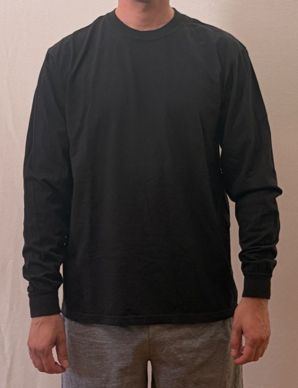 Comfort Colors Heavyweight Size L Black Garment Dye Ring Spun Long Sleeve Tee
