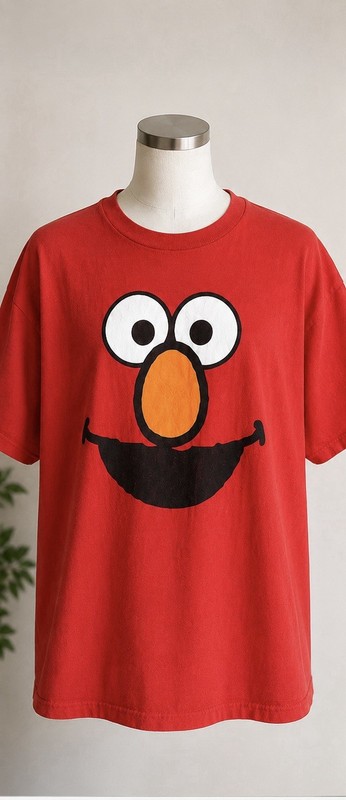 Sesame Street Elmo Face Graphic Print Red Crew Neck Short Sleeve T-Shirt 2XL