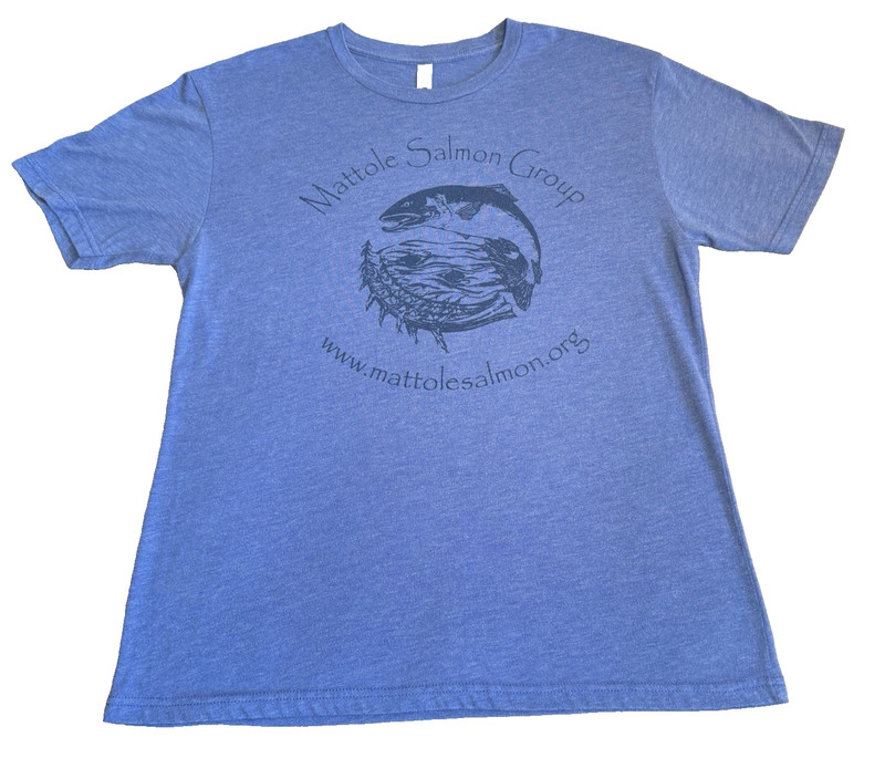VTG Next Level Men L T-Shirt Cotton Mix Mattole Salmon Group Fish Nature Hiking
