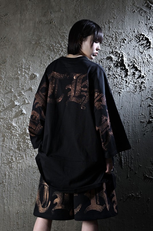 ByTheR Mens 10XL Oversized Cotton T-Shirt Bleach Lettering Black Free Size gallery