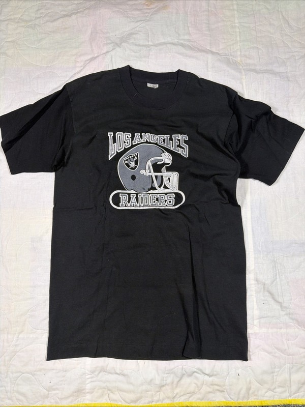 Los Angeles Raiders Fruit Of The Loom Black Short Sleeve T-Shirt Size L