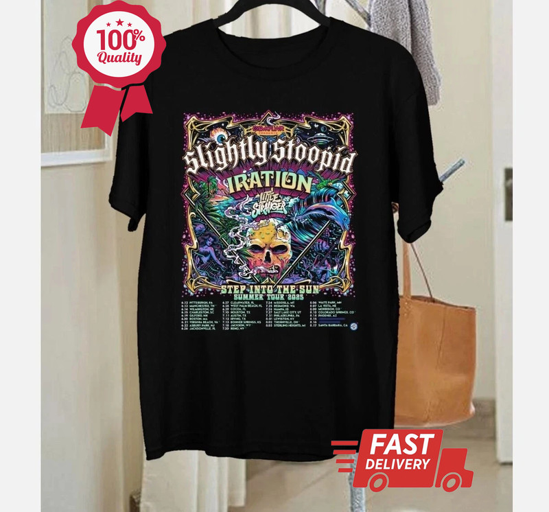 Slightly Stoopid Step Into The Sun Summer Tour 2025 Shirt Black All Size RE9173 gallery