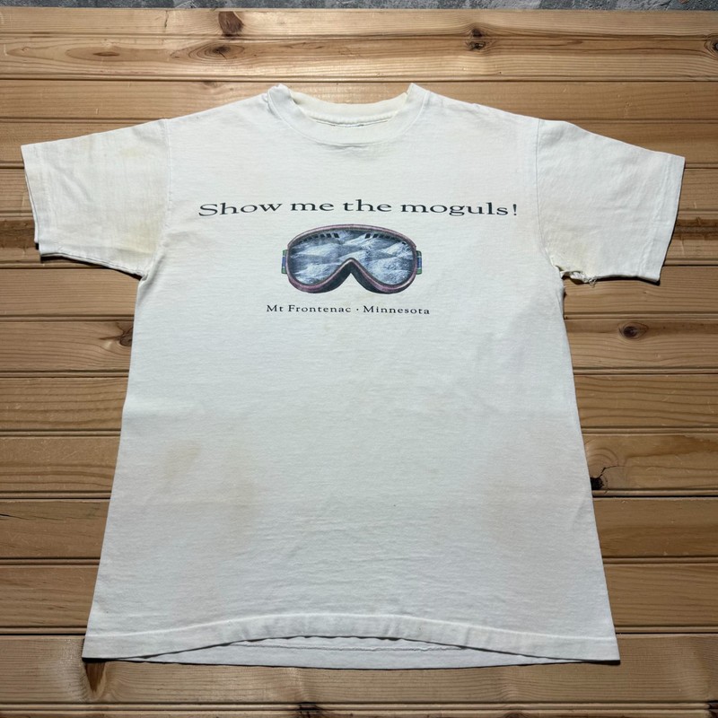 Vintage 90s Mt Frontenac Minnesota Ski Goggles Souvenir T-Shirt USA Made Medium