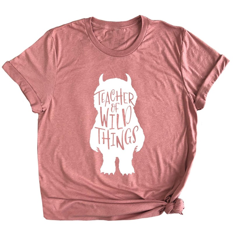 Teacher of Wild Things Funny Back-to-School Premium T-Shirt Mauve