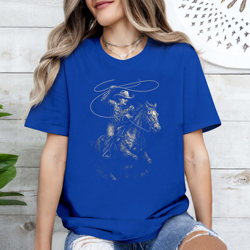 Cowboy on Horse - Western Country Art T-Shirt gallery