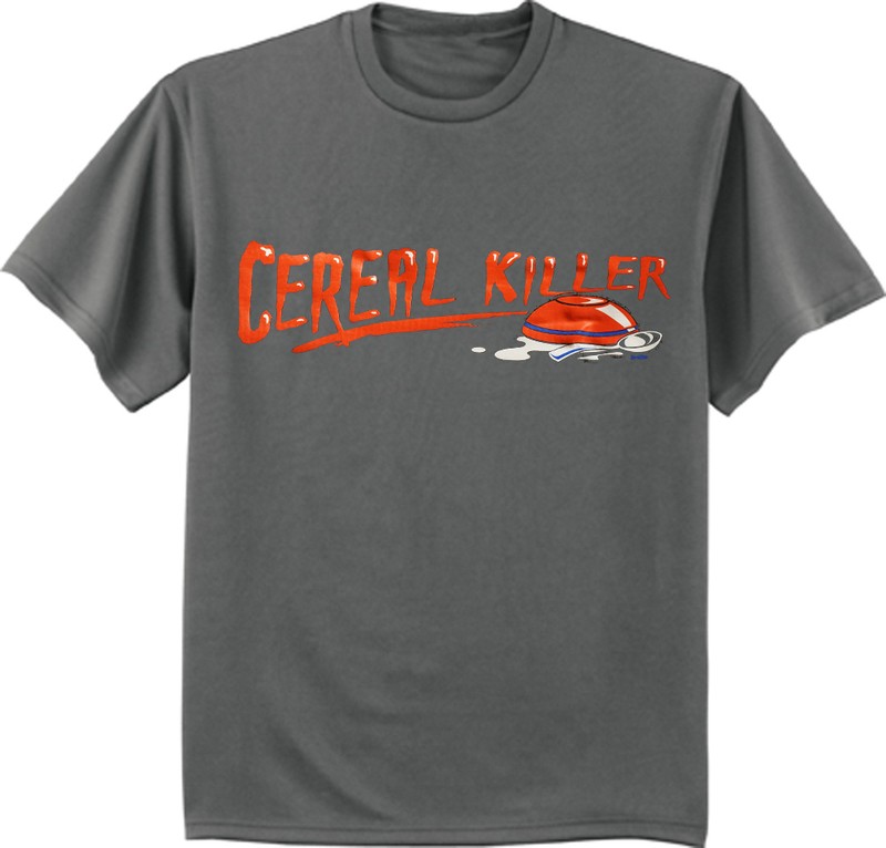 Cereal Killer funny saying t-shirt for men dark gray breakfast tee shirt
