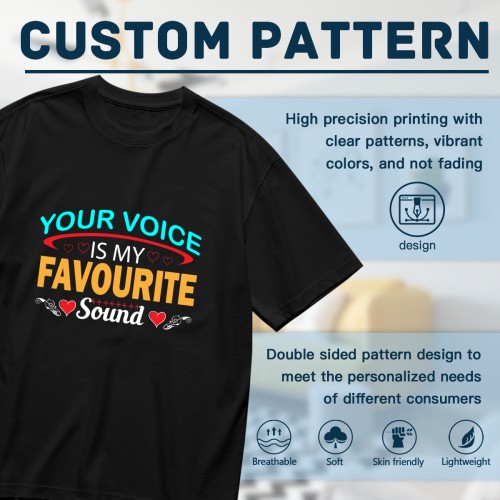 Men's Plus-size Plus-size T-shirt Pattern Round Neck Black Machine Washable Fu gallery