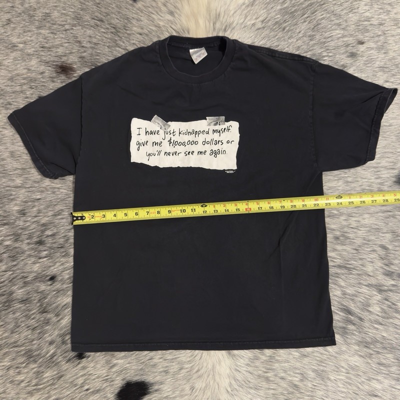 😅 Vintage-Style Funny Novelty Tee — “I Have Just Kidnapped Myself…” Black Sz XL gallery