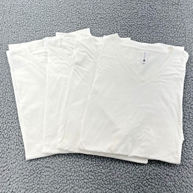 Next Level Apparel V Neck Premium T Shirt Men’s XL White Style# 6240 (4 Pack) gallery