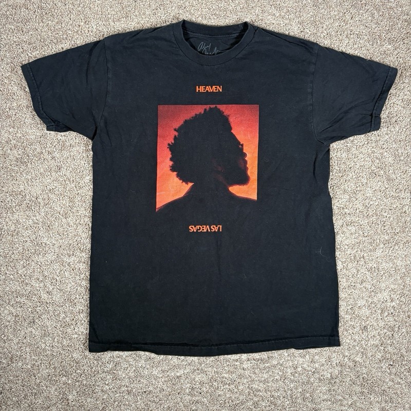 The Weeknd Heaven Or Las Vegas Shirt Mens Large Black Profile Graphic Music