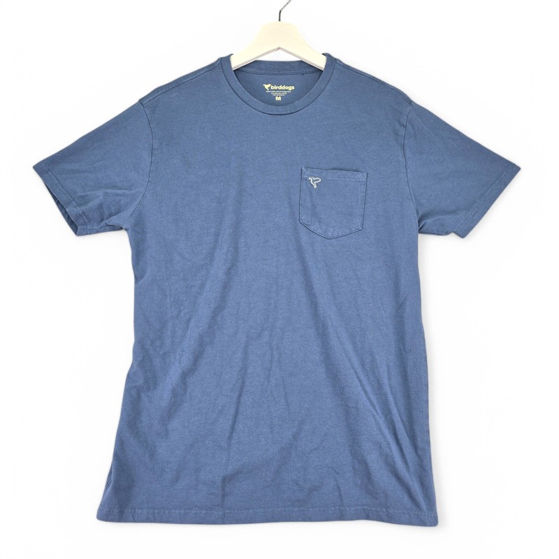Birddogs T Shirt Mens Med Blue Cotton Polyester Stretch Activewear Pocket Crew