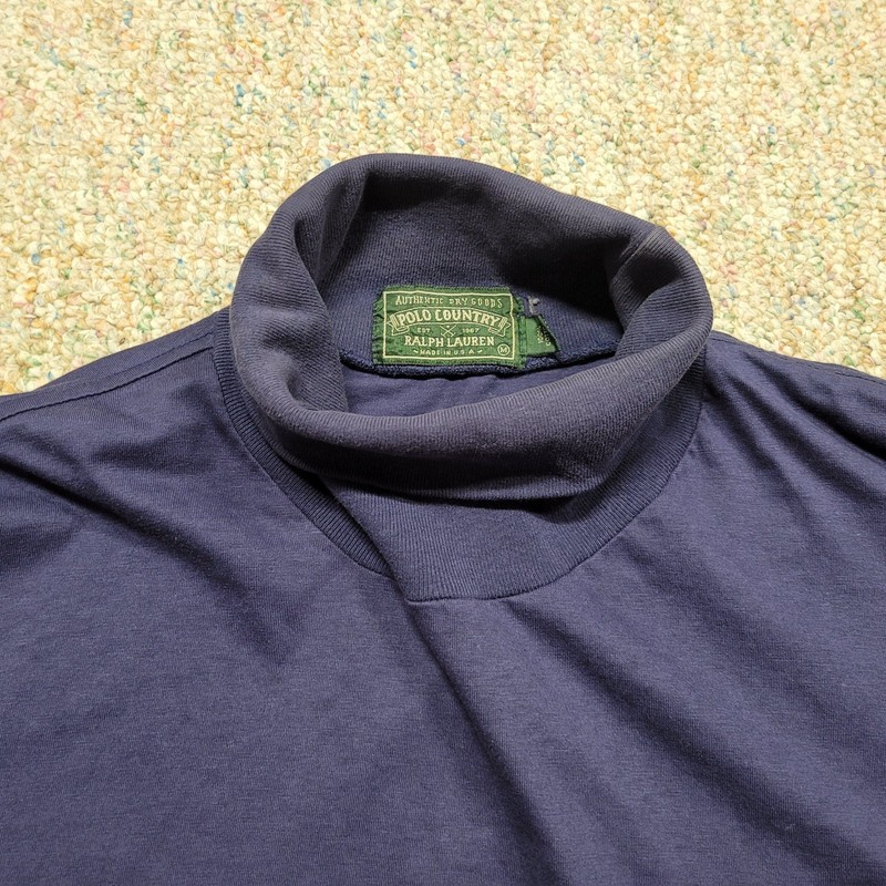 Polo Country Ralph Lauren Shirt Mens Medium Blue Turtleneck Pullover Long Sleeve gallery