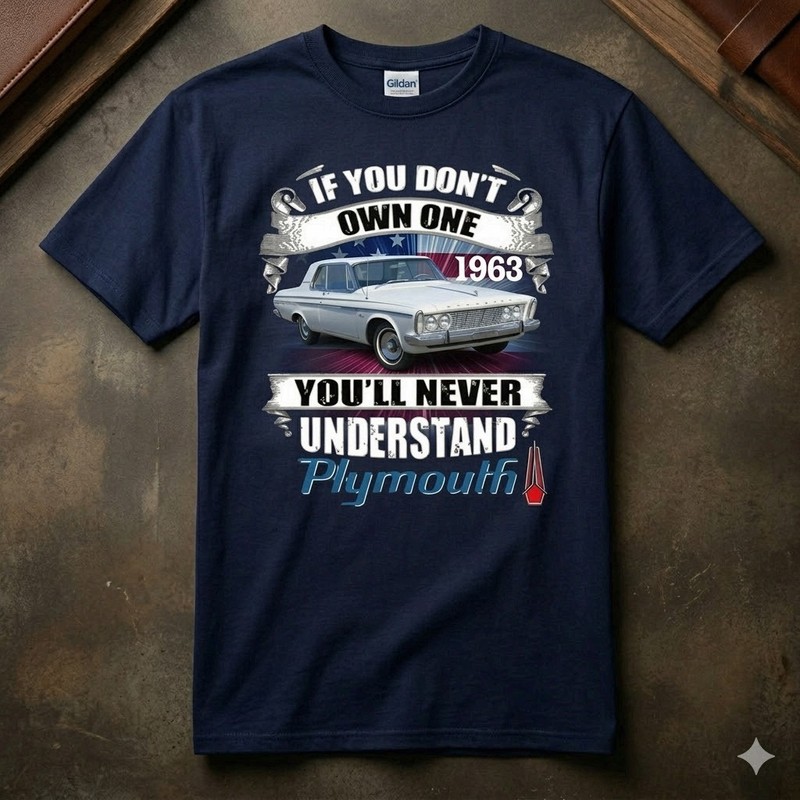 1965 Plymouth Shirt Retro American Classic Car Tee Auto Lover Gift